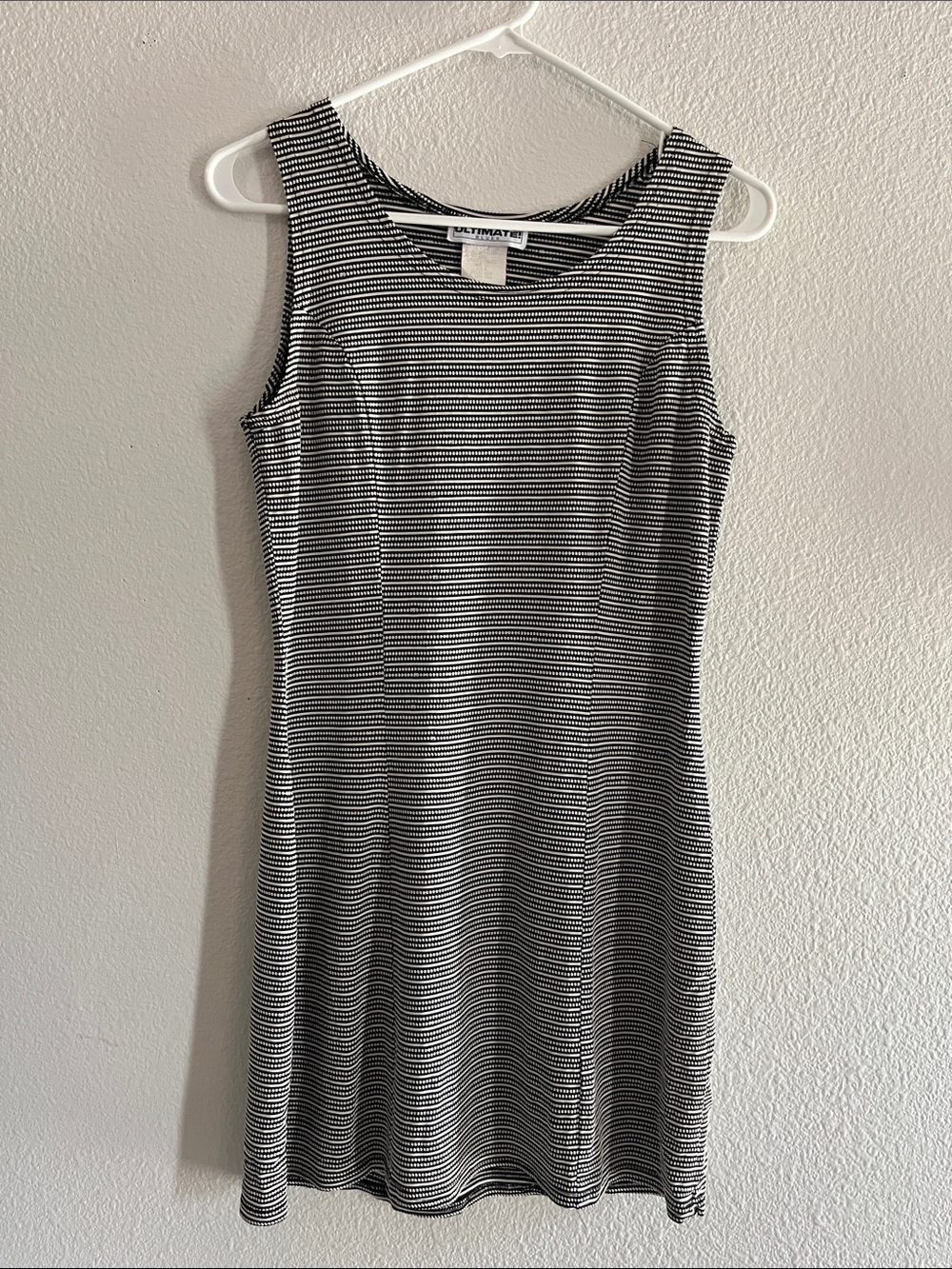 Black & White Striped Sleeveless Mini Dress